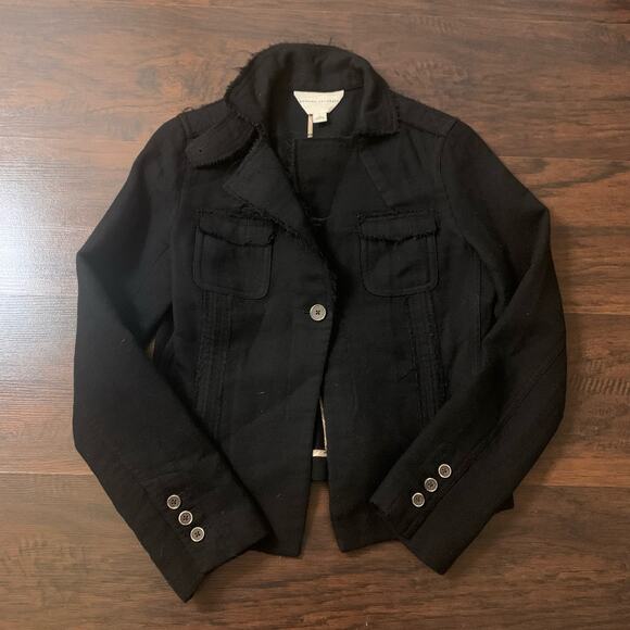 Banana Republic black one-button wool jacket size 2 - Picture 6 of 12